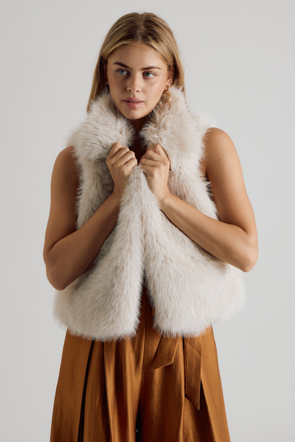Faux Fur Open Vest