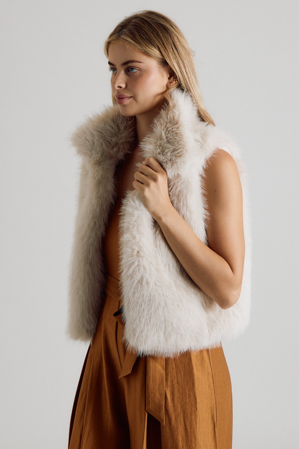 Faux Fur Open Vest