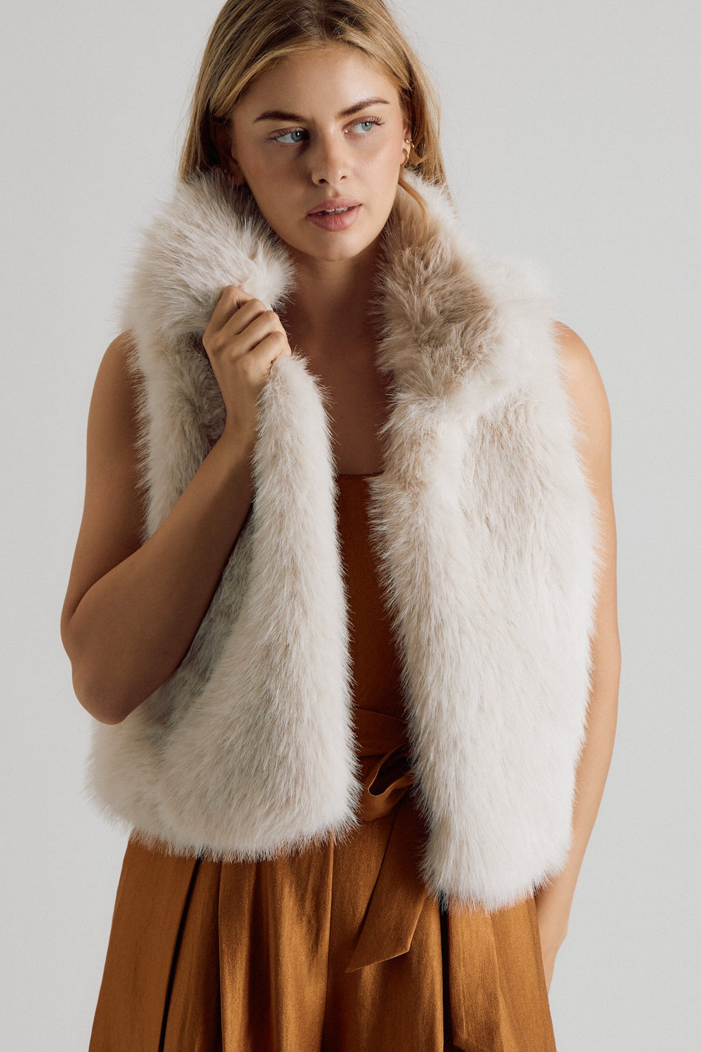 Faux Fur Open Vest