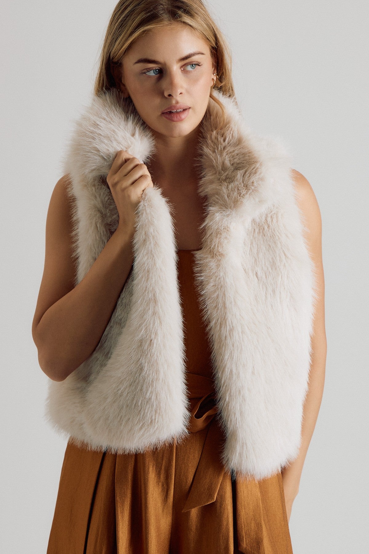 Faux Fur Open Vest