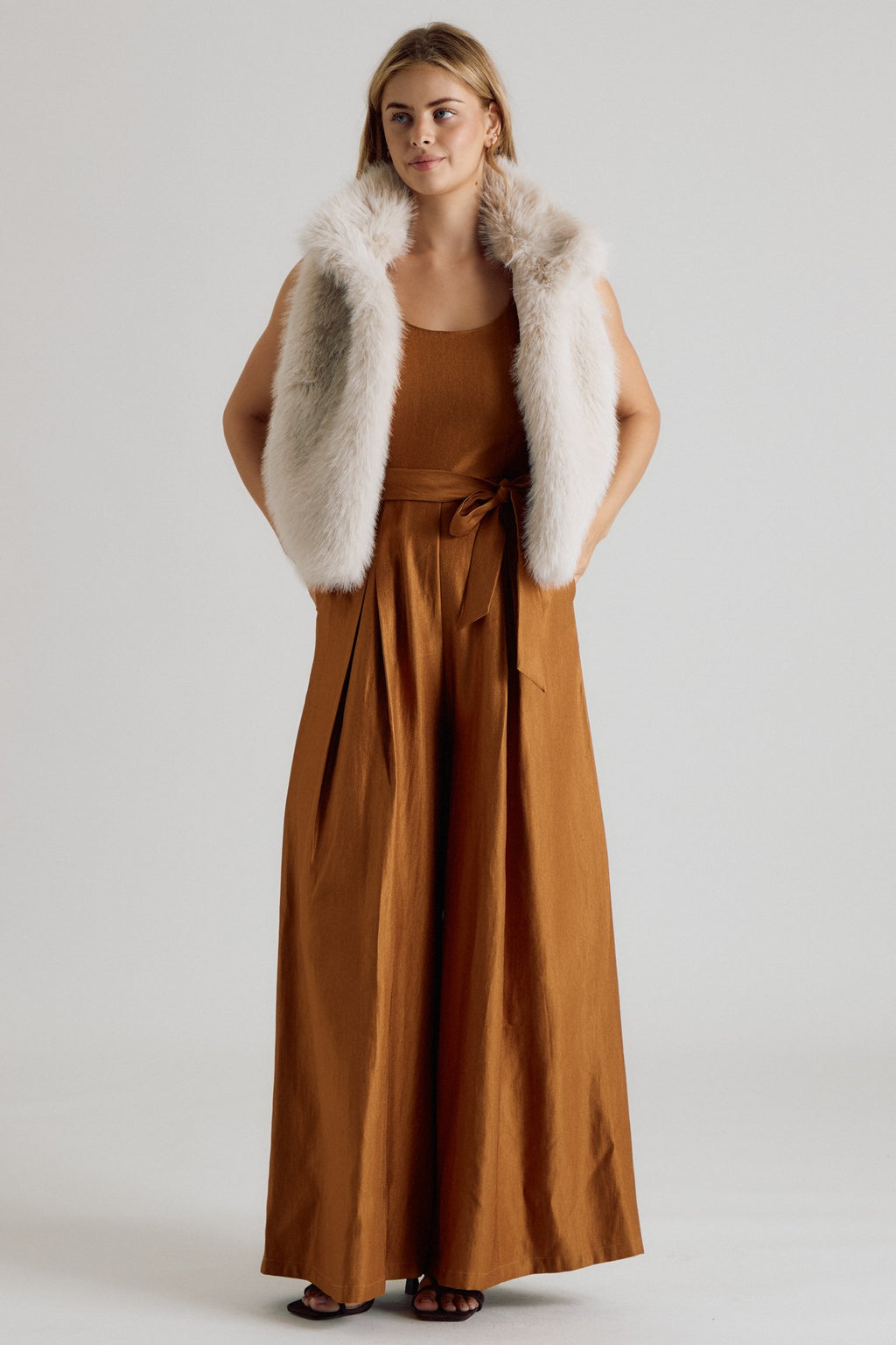 Faux Fur Open Vest
