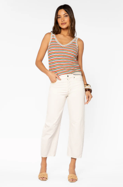 Sunny Stripe Crochet Tank