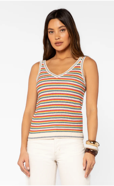 Sunny Stripe Crochet Tank