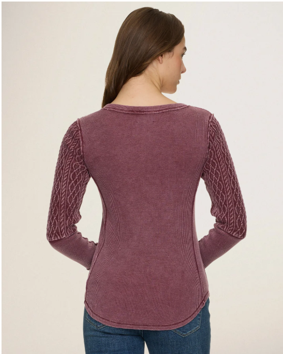 Mix Media Cable Henley